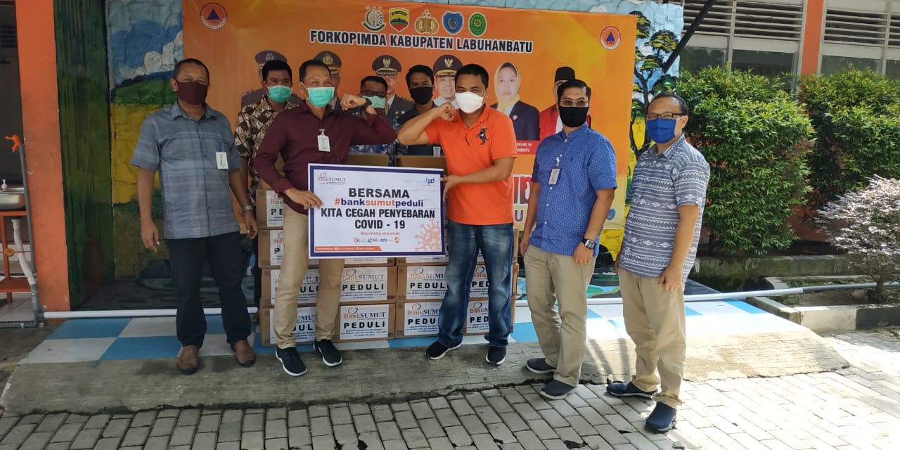 Posko Gugus Tugas Covid-19, Dapat Bantuan dari Bank Sumut Cabang Rantauprapat