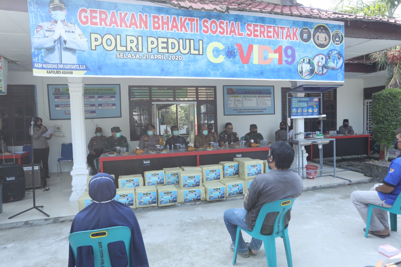 Pemkab dan Polres Asahan, Gelar Gerakan Bhakti Sosial Serentak Polri Peduli Covid-19