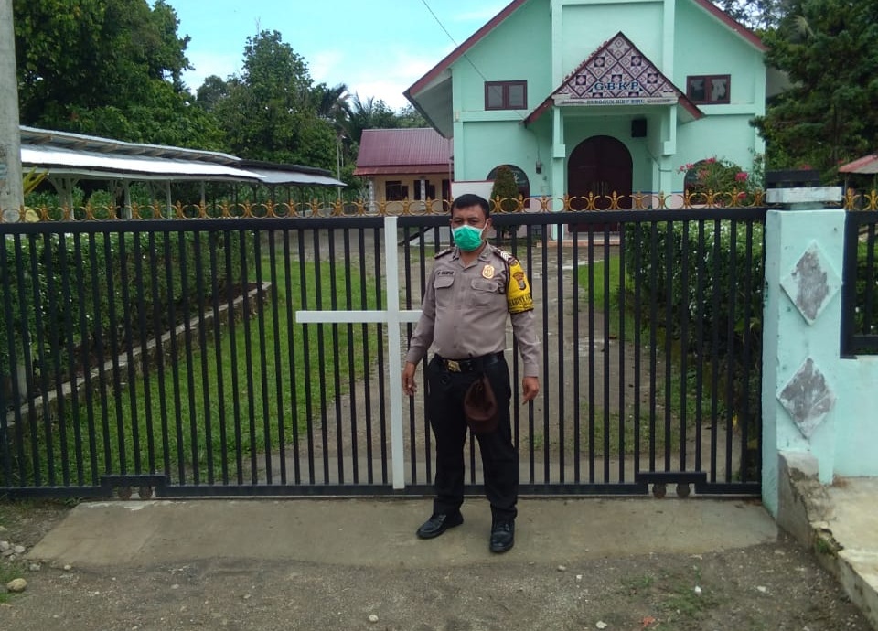 Patroli Tempat Ibadah, Polsek Biru-Biru Himbau Masyarakat untuk Beribadah di Rumah
