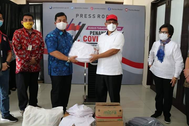 Pemko Medan Terima Bantuan Sembako dan Alat Kesehatan