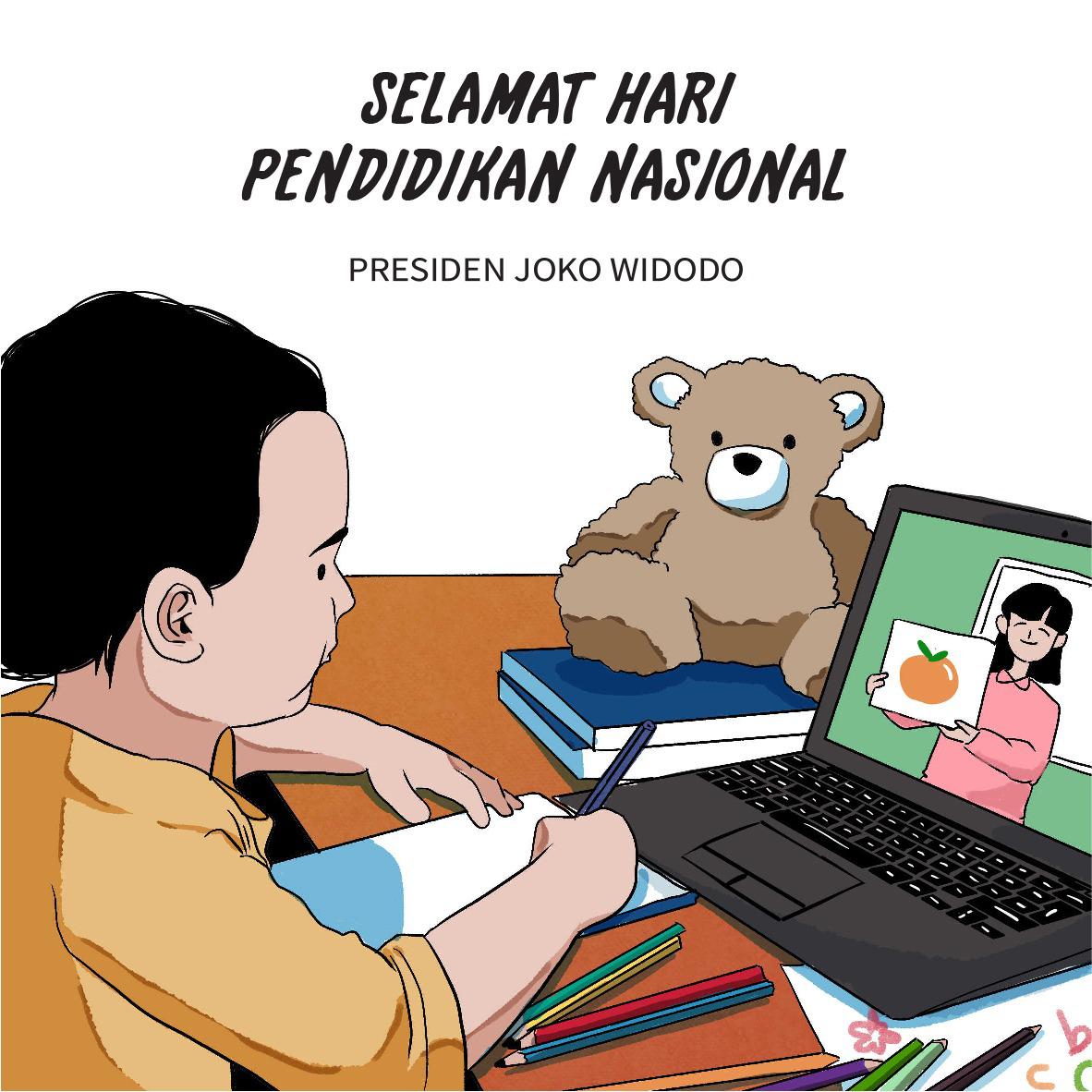 Cuitan Presiden Jokowi saat Hari Pendidikan Nasional di Tengah Pandemi Covid-19