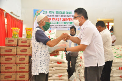 PTPN I, Salurkan Paket Sembako kepada Masyarakat Kurang Mampu