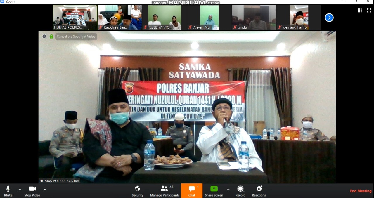 Polres Banjar, Peringati Nuzulul Quran Melalui Video Conference