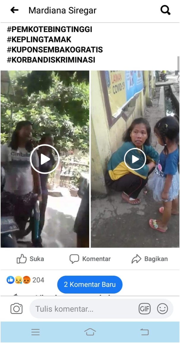 Korban Diskriminasi Kebijakan Aparatur Pemko, Warga Miskin Menjerit