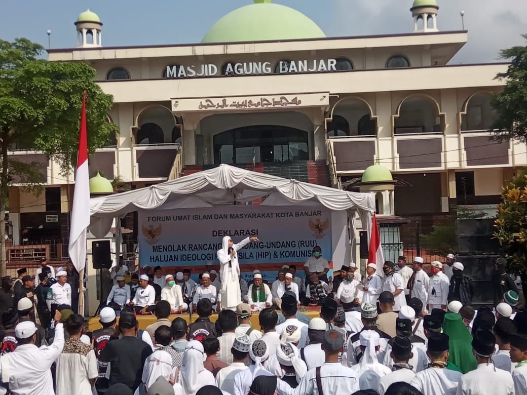 Kapolres Banjar, Pimpin Langsung Pengamanan Aksi Damai Tolak RUU HIP