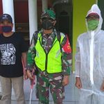 Koramil Pamarican, Semprot Cairan Disinfektan di Masjid dan Sekolah