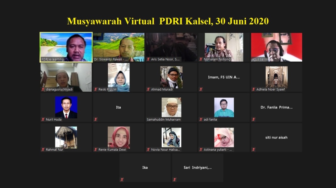 Samahuddin Muharram Terpilih secara Aklamasi sebagai Ketua DPW PDRI Kalimantan Selatan
