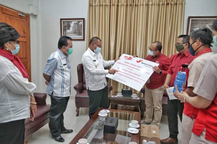 Pemko Medan Terima 5000 Masker dan 75 Liter Hand Sanitizer