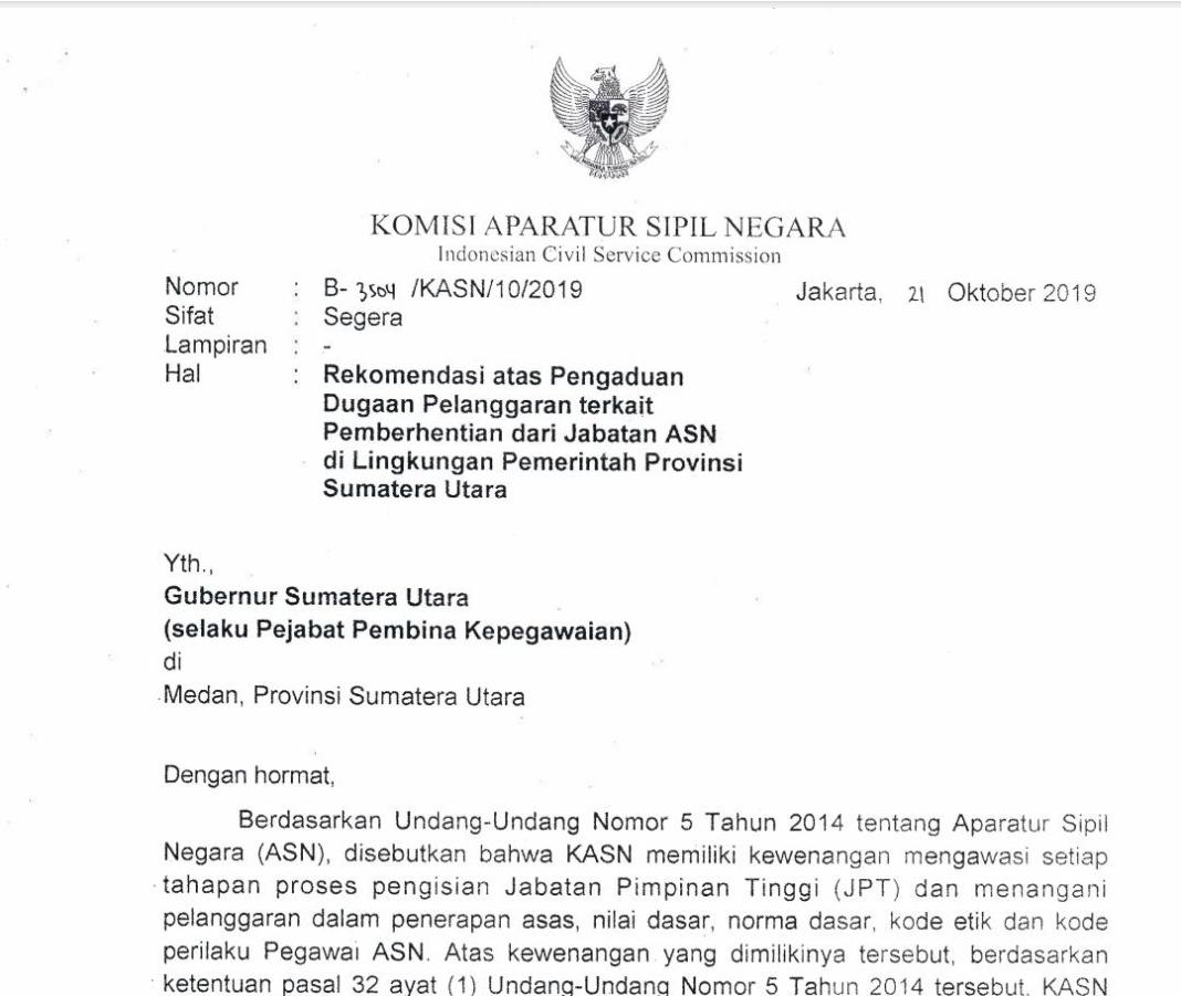 Gubsu Bapak Edy Rahmayadi yang Ganteng, Masih Ada Rekomendasi KASN yang Belum Dilantik
