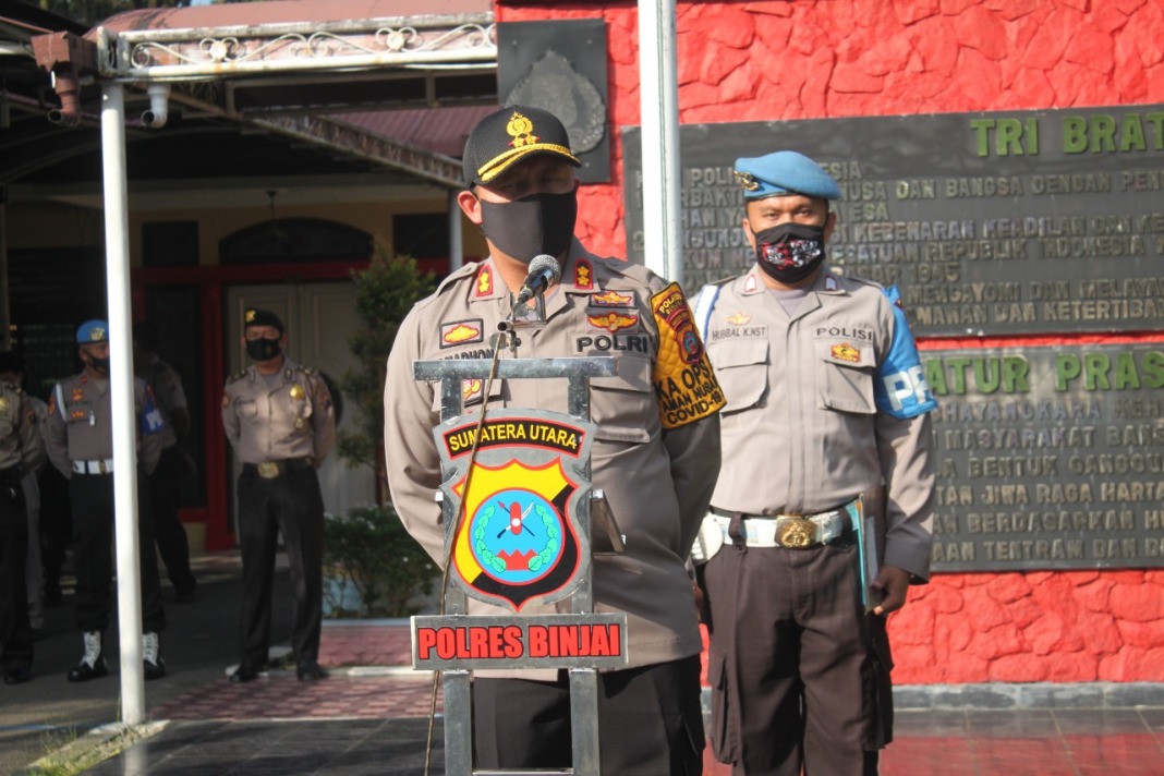 Kapolres Binjai, Pimpin Upacara Kenaikan Pangkat 50 Personil