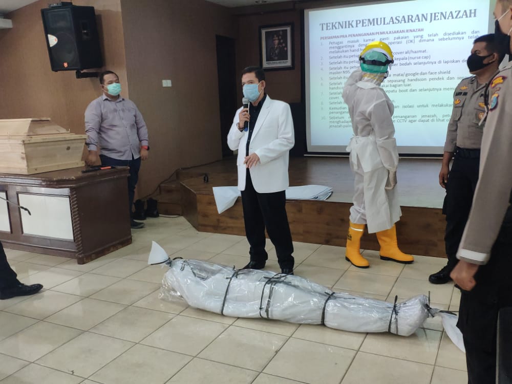 Polresta Deli Serdang Gelar Pemulasaran Jenazah, Anggota Diharapkan Siap Bantu Tenaga Medis