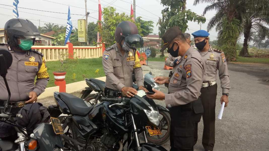 Polsek Pagar Merbau, Periksa Kendaraan Dinas yang Dipinjamkan