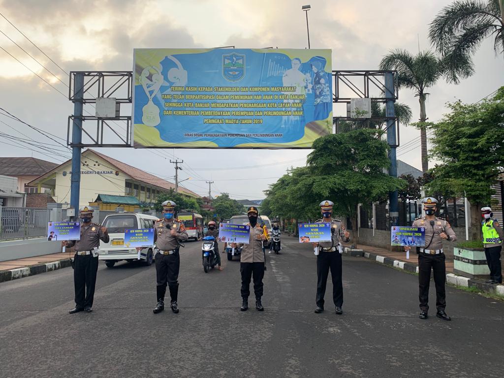 Jalani AKB, Polres Banjar Imbau Pengendara Terapkan Protokol Kesehatan