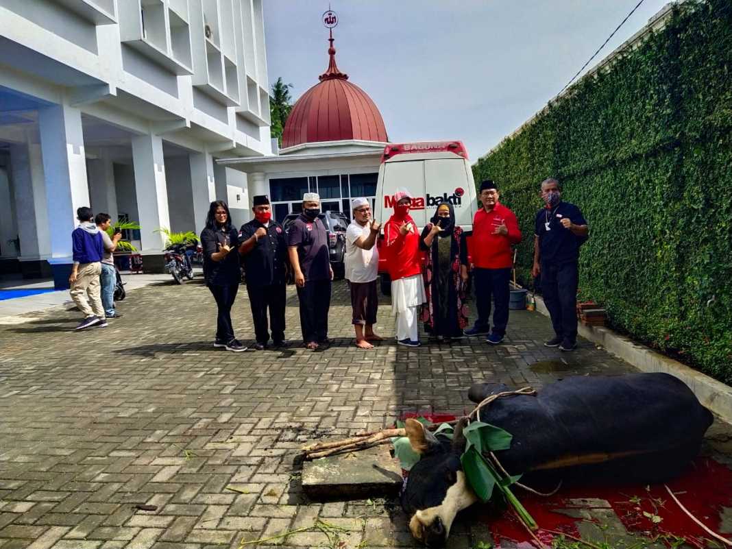 Kantor DPD PDI Perjuangan Sumut, Takbir Berkumandang saat Penyembelihan Hewan Qurban