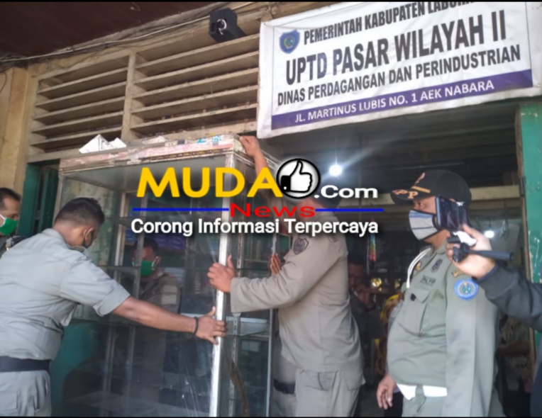 Kadis Gusur Pengguna Ruko Pemkab Ka Perpas Pasar Aek Nabara Ketangkek Saksikan Ganti Rugi Ruko Pemkab