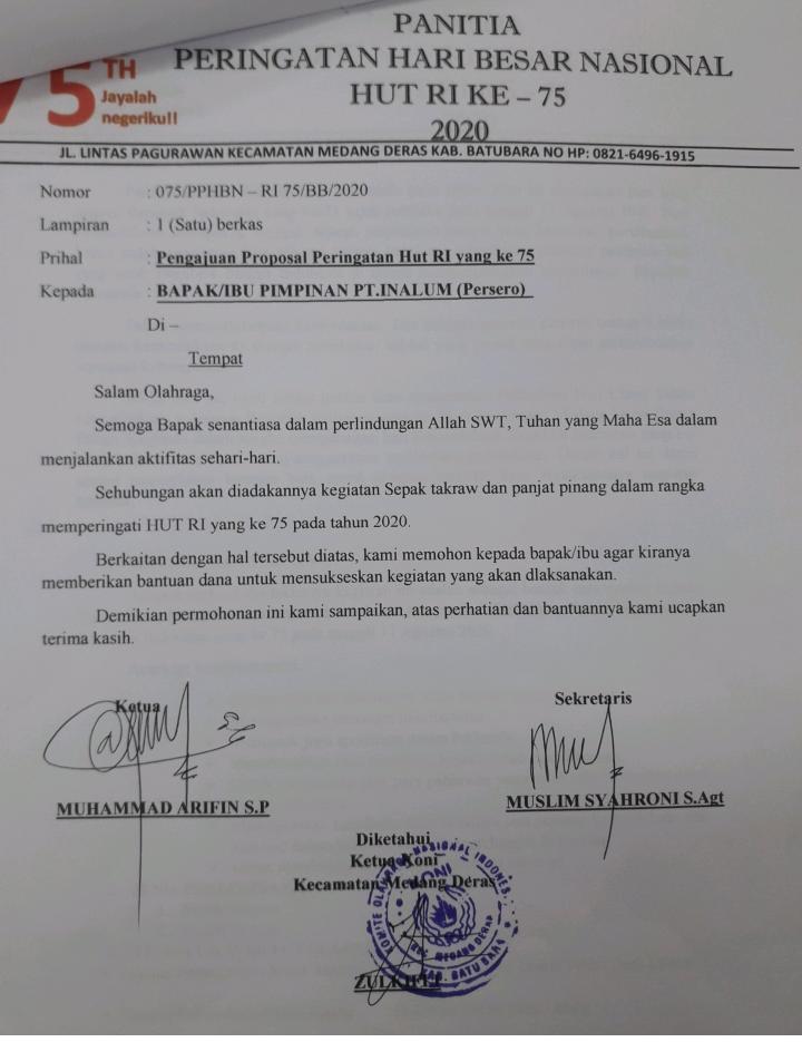 SK Habis Sejak Mei, Oknum Mengaku KONI Goyang CSR Inalum, RAB 50an Juta