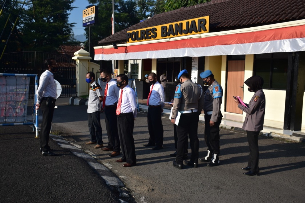 Polres Banjar, Laksanakan Apel Pagi Sesuai Bagian, Satuan Fungsi dan Seksi