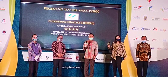 PT. Perkebunan Nusantara III (Persero), Berhasil Mendapat 2 Penghargaan Top CSR Award 2020
