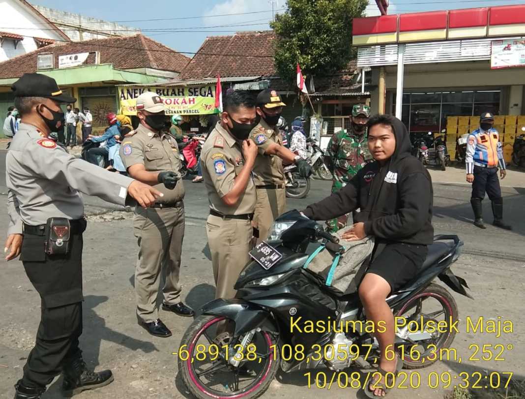 Polsek Maja, Laksanakan Operasi Pengawasan Penegakan Disiplin Protokol Kesehatan