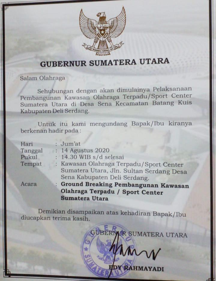 Di Tengah Pandemi Ground Breaking Pembangunan Sport Center, Lahan Eks HGU PTPN II