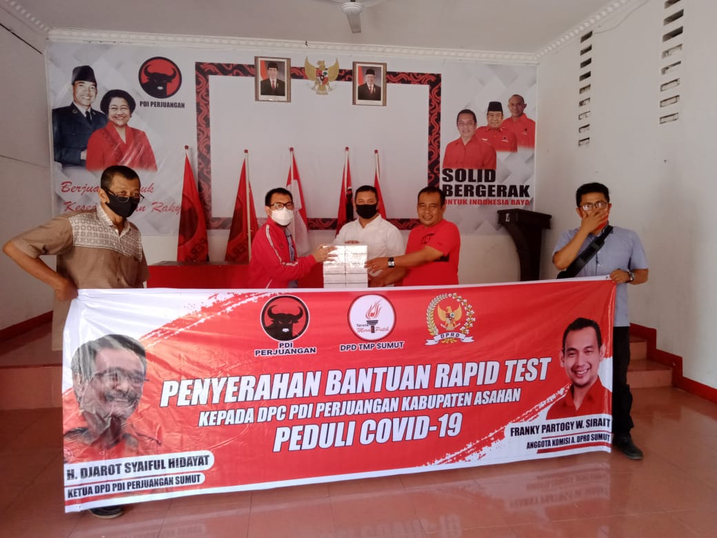 Anggota Fraksi PDI Perjuangan DPRD Sumut, Beri Bantuan Rapid Test ke Cakada