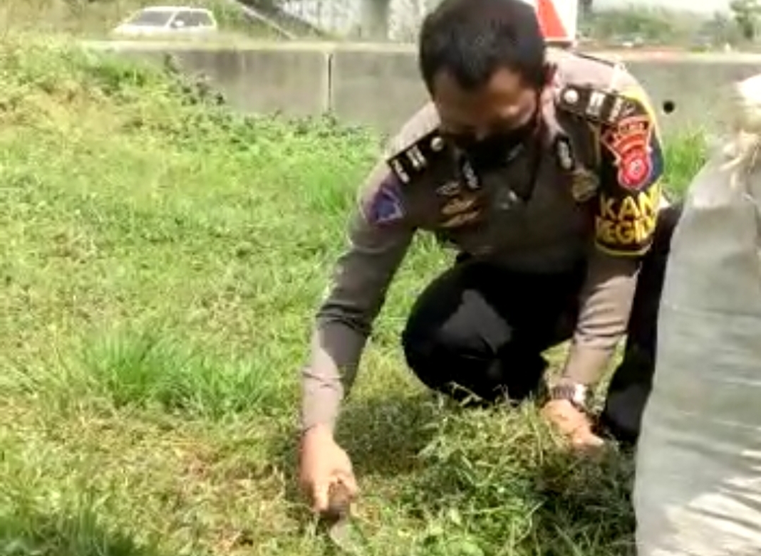 Kanit Regident Satlantas Polres Majalengka, Bantu Warga Mencari Rumput