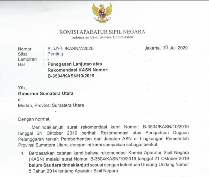 Gubernur Edy Rahmayadi, Diam Seribu Bahasa Terkait Penegasan Rekom KASN