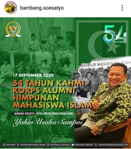 Milad ke-54, Ketua MPR RI Ungkapkan Banyak Tokoh Nasional yang Berintegritas Lahir Dari KAHMI