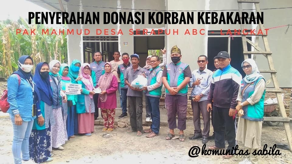 Komunitas SABILA, Serahkan Donasi untuk Korban Kebakaran di Desa Serapuh ABC Langkat