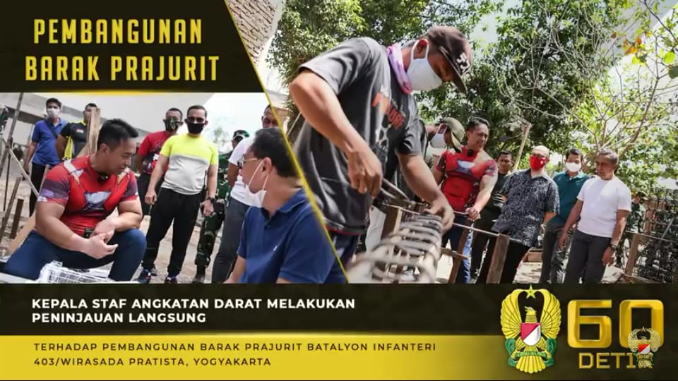 Kasad Andika Perkasa, Tinjauan Pembangunan Barak Prajurit Batalyon Infanteri 403/Wirasada Pratista Yogyakarta Kasad Andika Perkasa, Tinjauan Pembangunan Barak Prajurit Batalyon Infanteri 403/Wirasada Pratista Yogyakarta