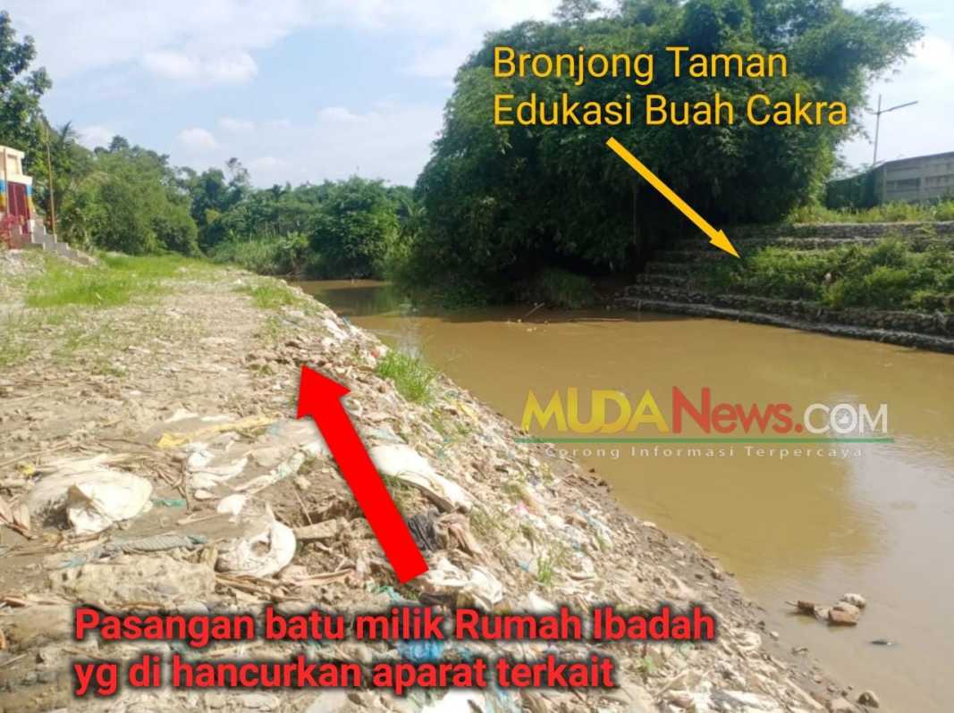Taman Edukasi Buah Cakra, Bronjong Sakti VS Pasangan Batu Rumah Ibadah Diruntuhkan