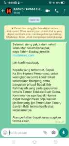 Tangkapan layar konfirmasi dengan Gubsu Edy Rahmayadi