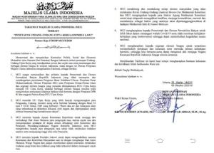 Taklimat MUI, Menolak UU Cipta Kerja