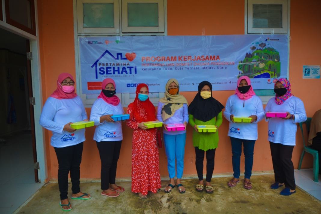 Pertamina Sehati, Berikan Makanan Tambahan untuk Ibu Hamil di Kelurahan Tubo Ternate