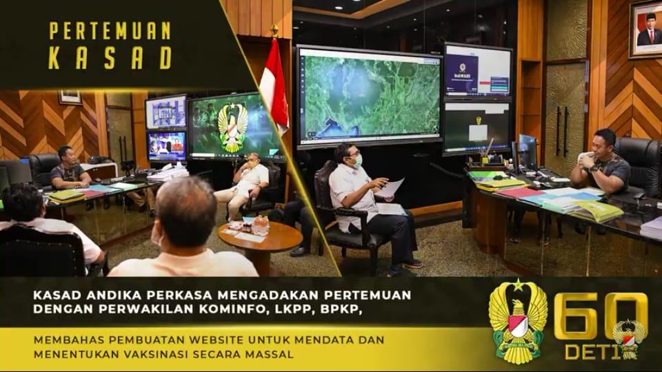 Kasad Andika Perkasa, Lakukan Pertemuan dengan Perwakilan Kominfo, LKPP dan BPKP Kasad Andika Perkasa, Lakukan Pertemuan dengan Perwakilan Kominfo, LKPP dan BPKP
