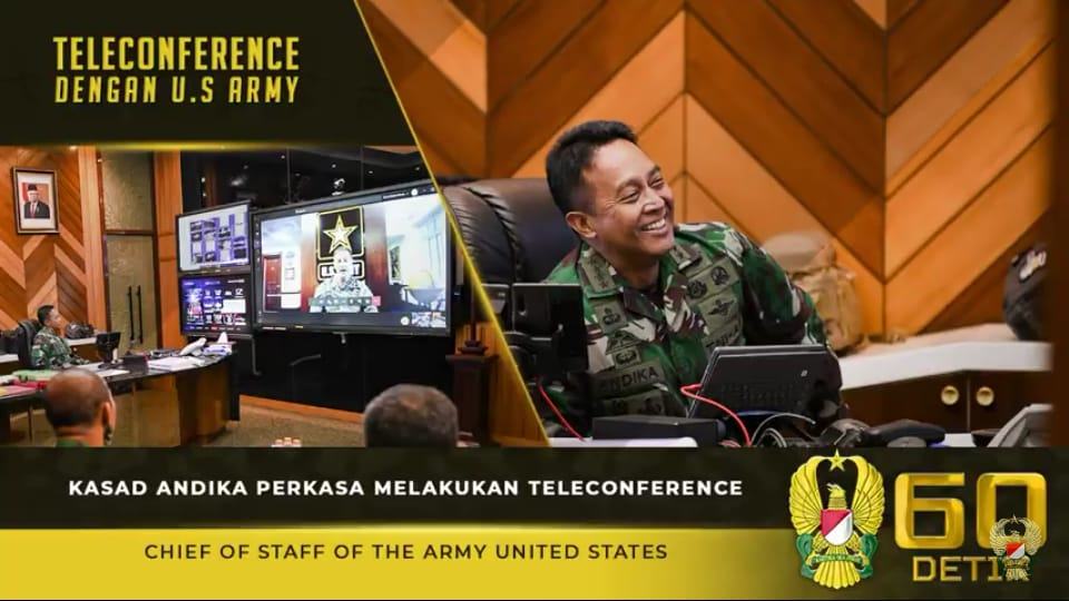 Kasad Andika Perkasa, Teleconference dengan Kasad Amerika Serikat Kasad Andika Perkasa, Teleconference dengan Kasad Amerika Serikat