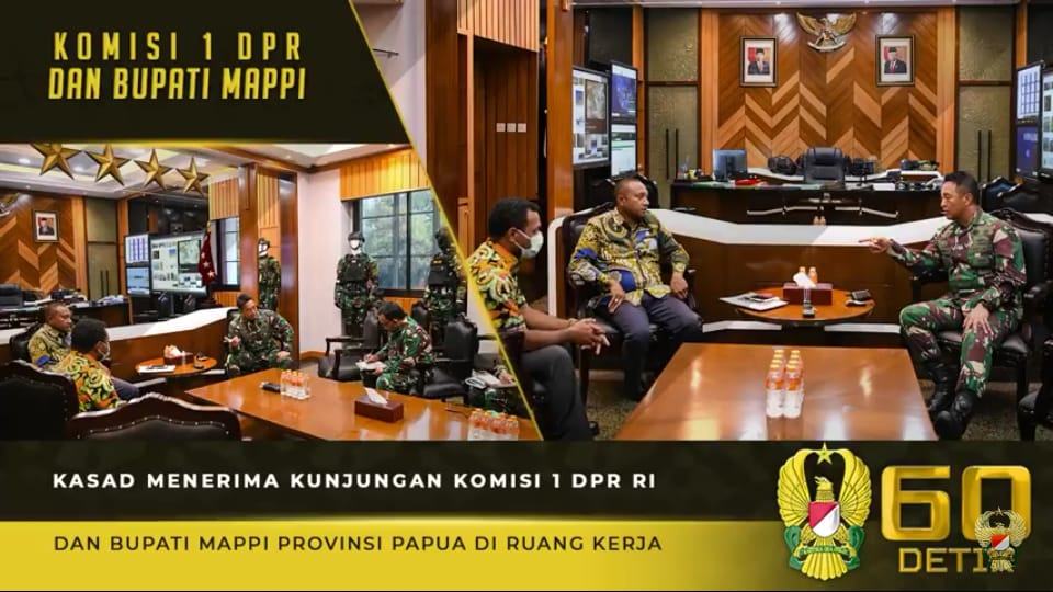 Kasad Andika Perkasa, Terima Kunjungan Komisi I DPR RI dan Bupati Mappi