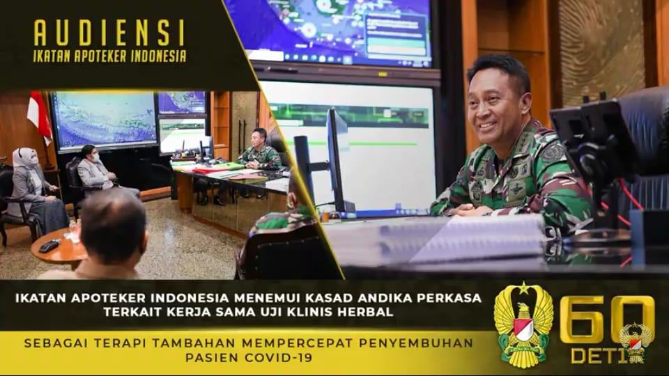 Kasad Andika Perkasa, Bertemu Ikatan Apoteker Indonesia Terkait Kerja Sama Uji Klinis Herbal Kasad Andika Perkasa, Bertemu Ikatan Apoteker Indonesia Terkait Kerja Sama Uji Klinis Herbal