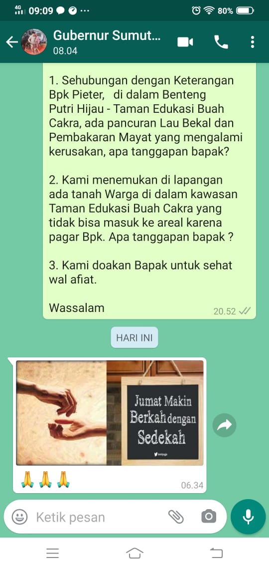 Diberondong Persoalan Benteng Putri Hijau, Gubsu Akhirnya Berinteraksi Begini Aksinya