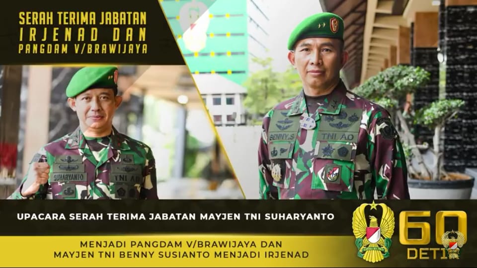Kasad Andika Perkasa, Pimpin Sertijab Irjenad dan Pangdam V/Brawijaya