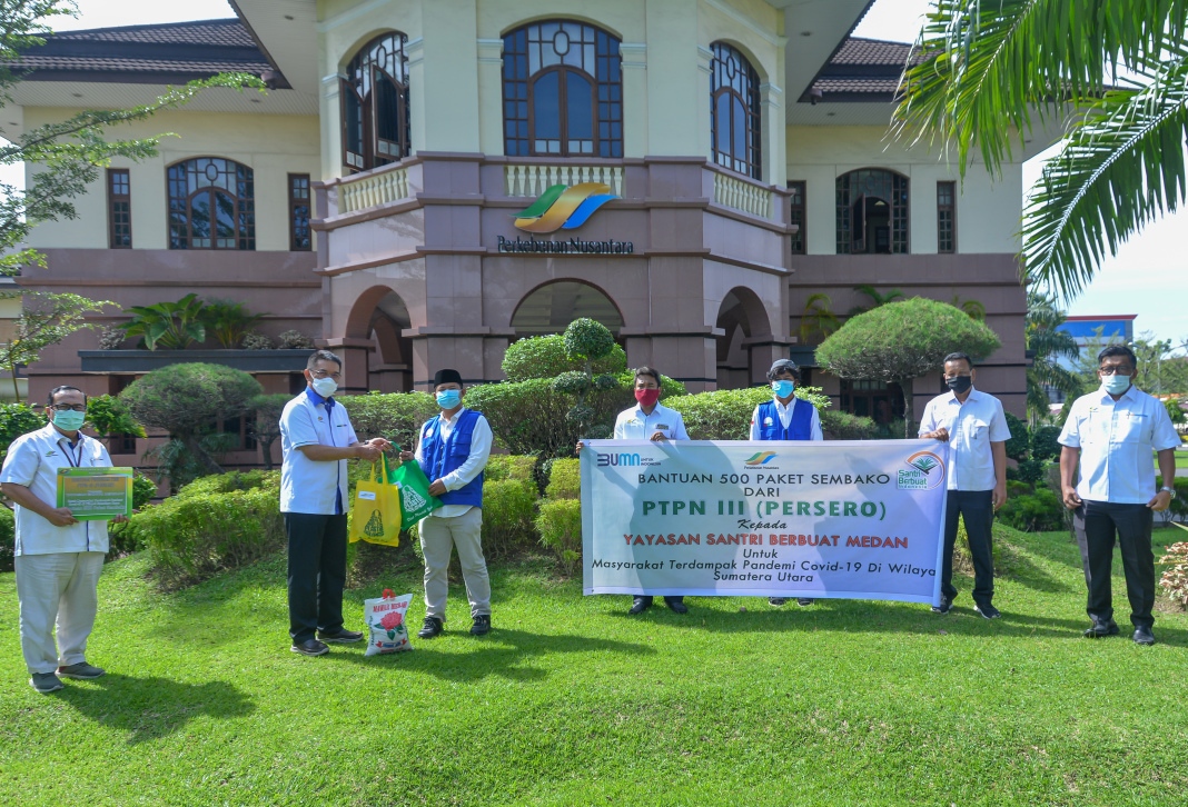 PTPN III Bantu Masyarakat Sumut Terdampak Covid-19 Bekerjasama dengan Yayasan Santri Berbuat