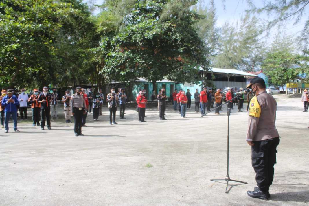 Polres Sergai, Gelar Apel Kebangsaan di Pantai Wong Rame