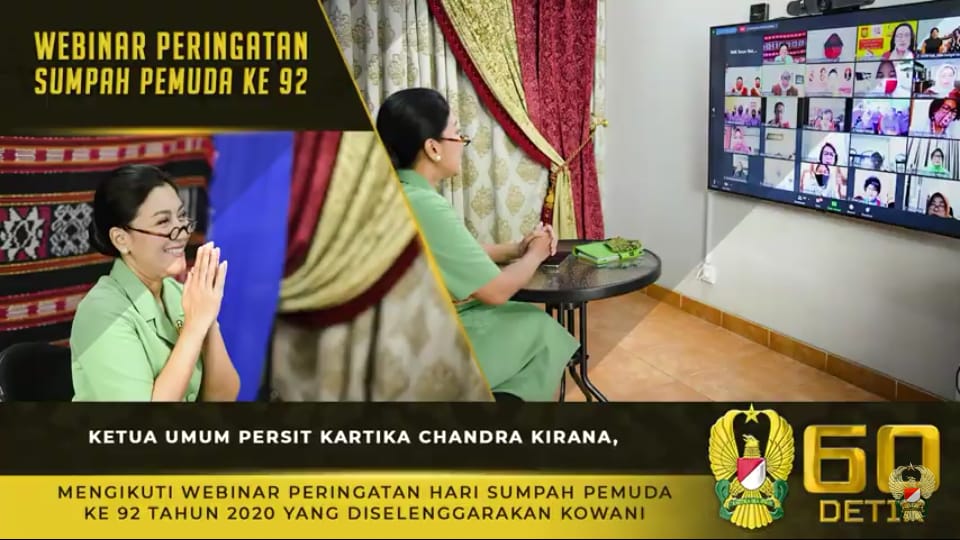 Ketua Umum Persit KCK, Mengikuti Webinar Peringatan Hari Sumpah Pemuda ke-92