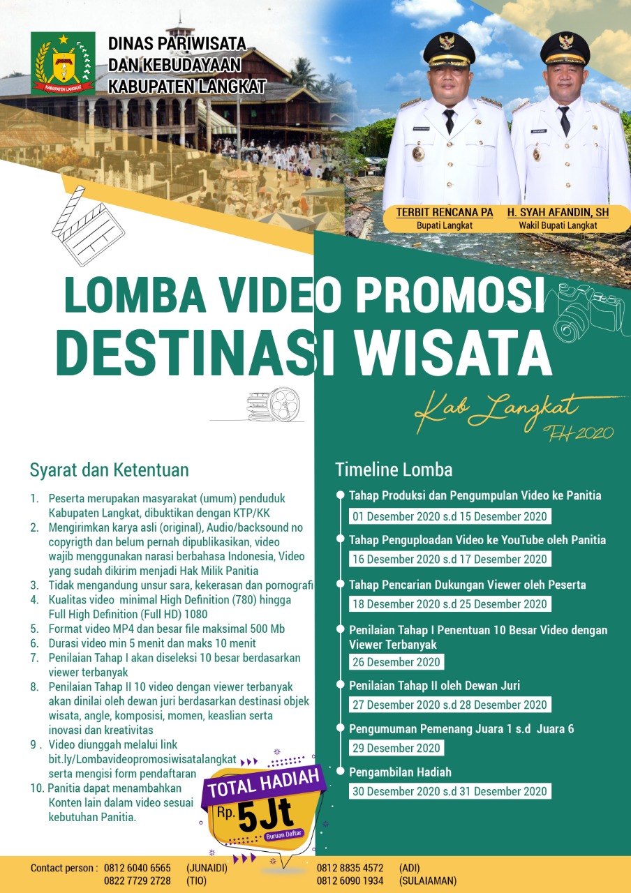 Gairahkan Dunia Pariwisata, Pemkab Langkat Buka Lomba Video Promosi Destinasi Wisata