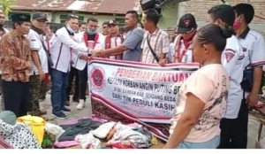 Ketum Horas Bangso Batak, Berikan Bantuan ke Korban Bencana Angin Puting Beliung 