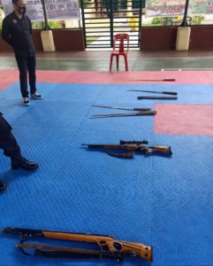 Polres Langkat, Amankan Puluhan Massa dan Senapan Angin serta Senjata Tajam