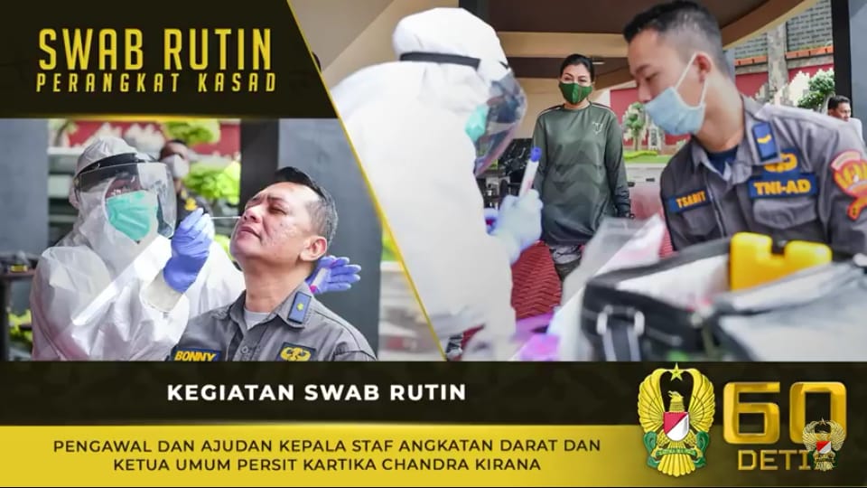 Ajudan Jenderal Andika Perkasa dan Ketum Persit KCK, Jalani SWAB Rutin