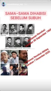 Ustaz Al Habsyi, Sandingkan 6 Pengawal HRS yang Tewas dengan Pahlawan Revolusi