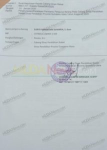 Kacab Stabat Dinas Pendidikan Sumut