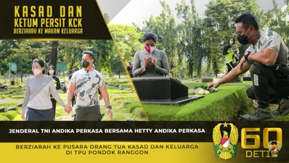 Kasad Andika Perkasa, Bersama Ketum Persit KCK Berziarah ke Pusara Orang Tua Kasad